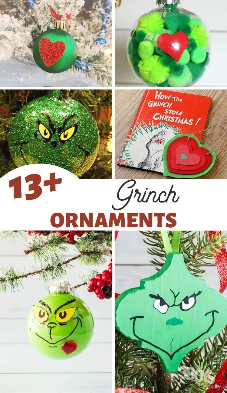 Handmade Grinch Christmas Tree Ornaments - 3 Boys and a Dog
