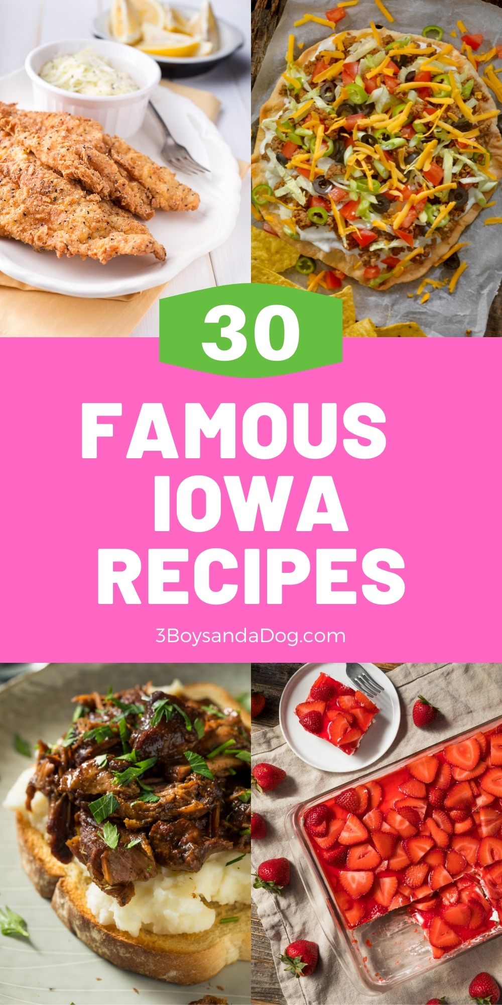 feature pin for Famous Iowa Recipes with four images