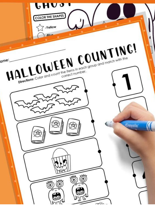 Preschool Halloween Math Worksheets Story