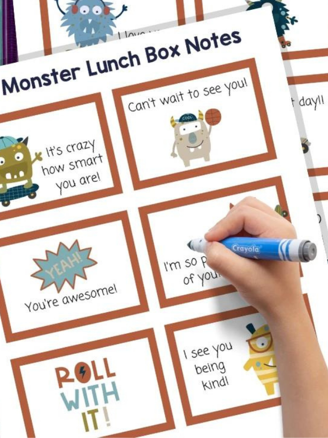 Scary Cute Printable Monster Lunch Box Notes Story