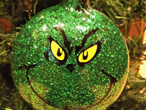 Image for Learn How to Make DIY Glitter Ornaments Including A Grinch Ornament!