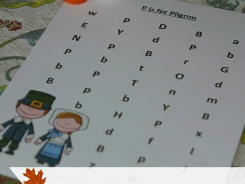 Image for Thanksgiving Preschool Printable (P is for Pilgrim Do a Dot Worksheet)