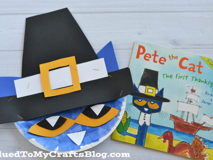 Image for Paper Plate Pete The Cat Pilgrim - Kid Craft Idea For Thanksgiving