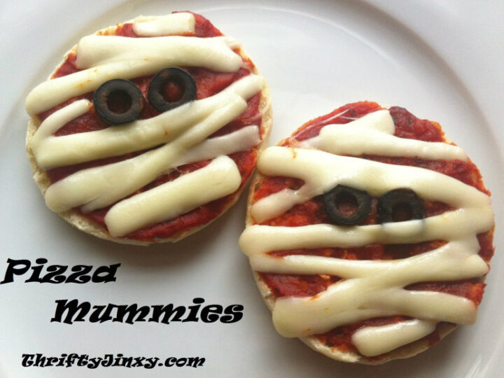 Image for Fun Halloween Recipe: Mummy Pizzas