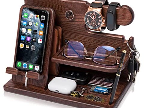 Image for TESLYAR Wood Phone Docking Station