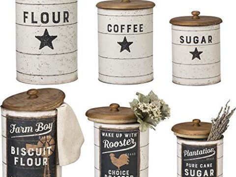 Image for Farmhouse Tin Canisters, Sugar, Coffee, Flour