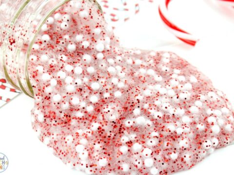 Image for Floam Candy Cane Slime Recipe Perfect Christmas Slime