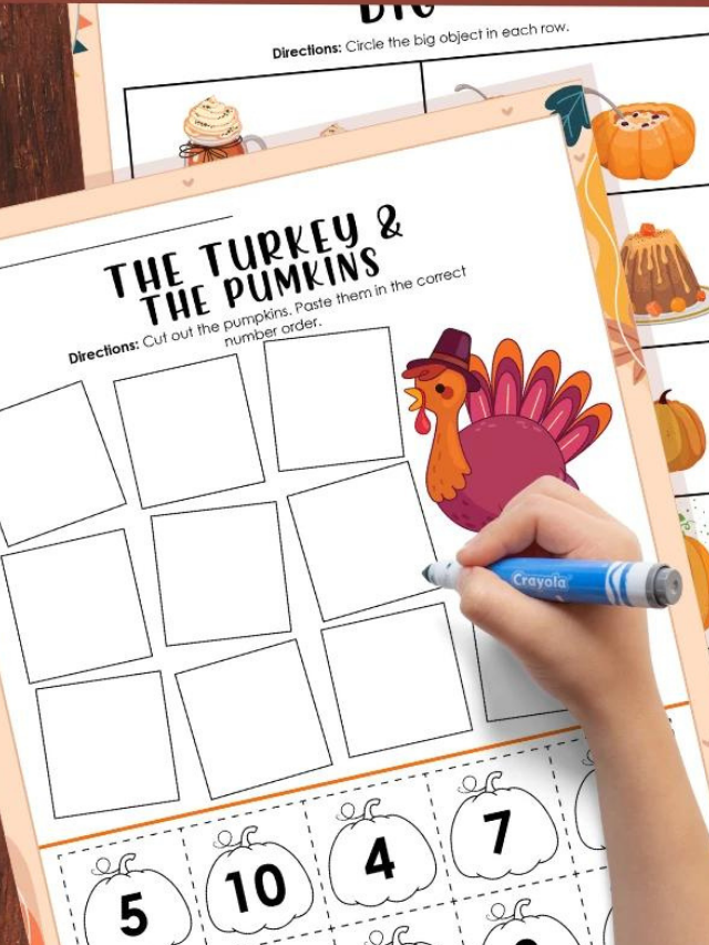Thanksgiving Math Printables for Preschoolers Story