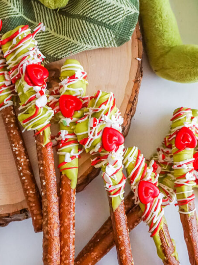 Easy Grinch Peppermint Pretzel Rods Story