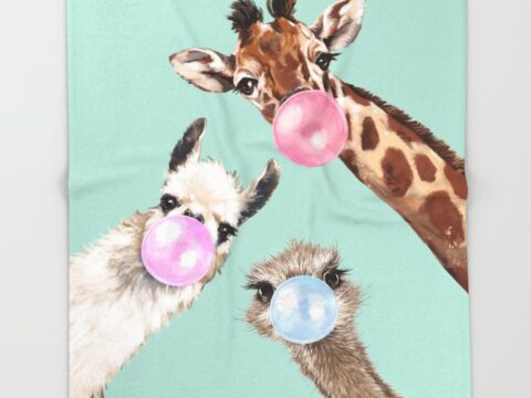 Image for Bubble Gum Gang in Green Throw Blanket
