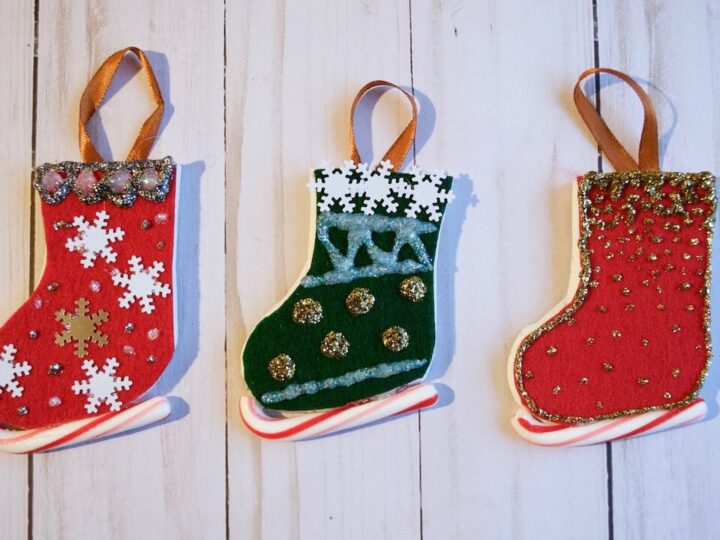 Image for Christmas Candy Cane Ice Skate Ornaments