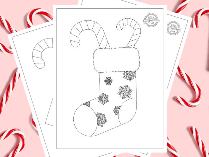 Image for The Cutest Christmas Candy Cane Coloring Page {Free Printable}