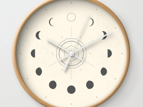 Image for Moon Phases Light Wall Clock by Nayla Smith