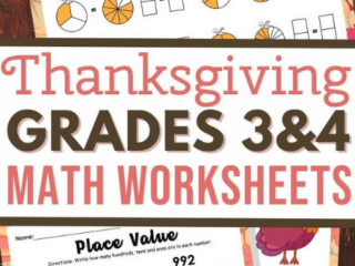 Image for Thanksgiving Math Printables for Grades 3 and 4