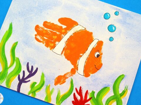 Image for Handprint Fish Crafts for Preschoolers - Easy Under the Sea Activities