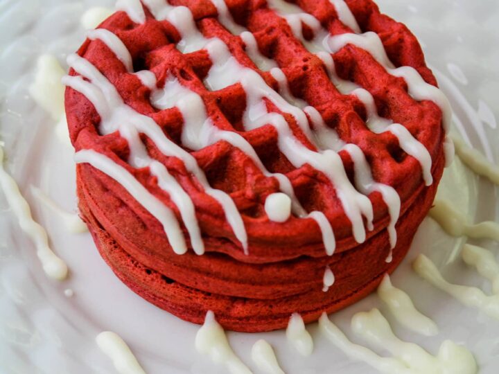 Image for Red Velvet Mochi Waffles Recipe (Gluten Free)