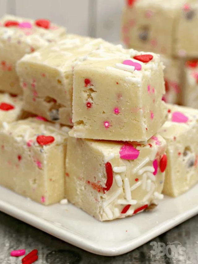Valentine’s Day Cake Mix Fudge Story