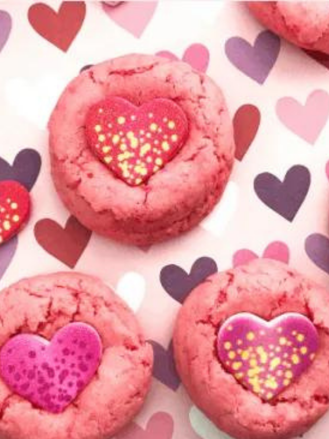 Valentine Strawberry Cake Mix Cookies Story