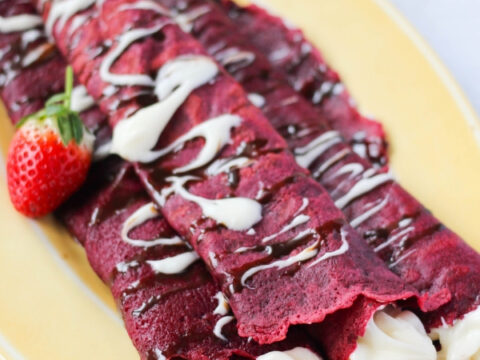 Image for Red Velvet Crepes with Cream Cheese Filling ⋆ Sugar, Spice and Glitter