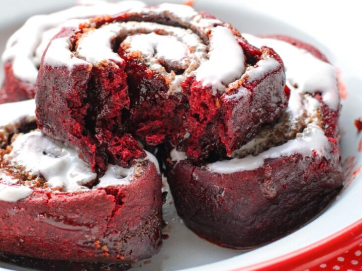 Image for Red Velvet Cinnamon Rolls - Cake Mix Cinnamon Roll Recipe!
