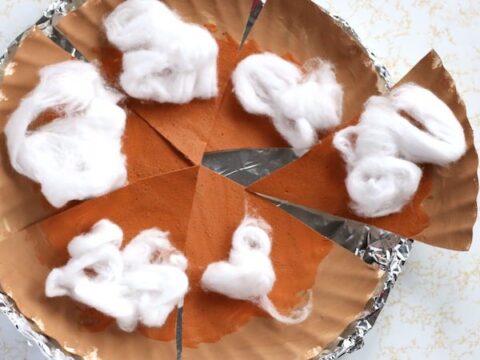 Image for Paper Plate Pumpkin Pie Craft with Cotton Balls