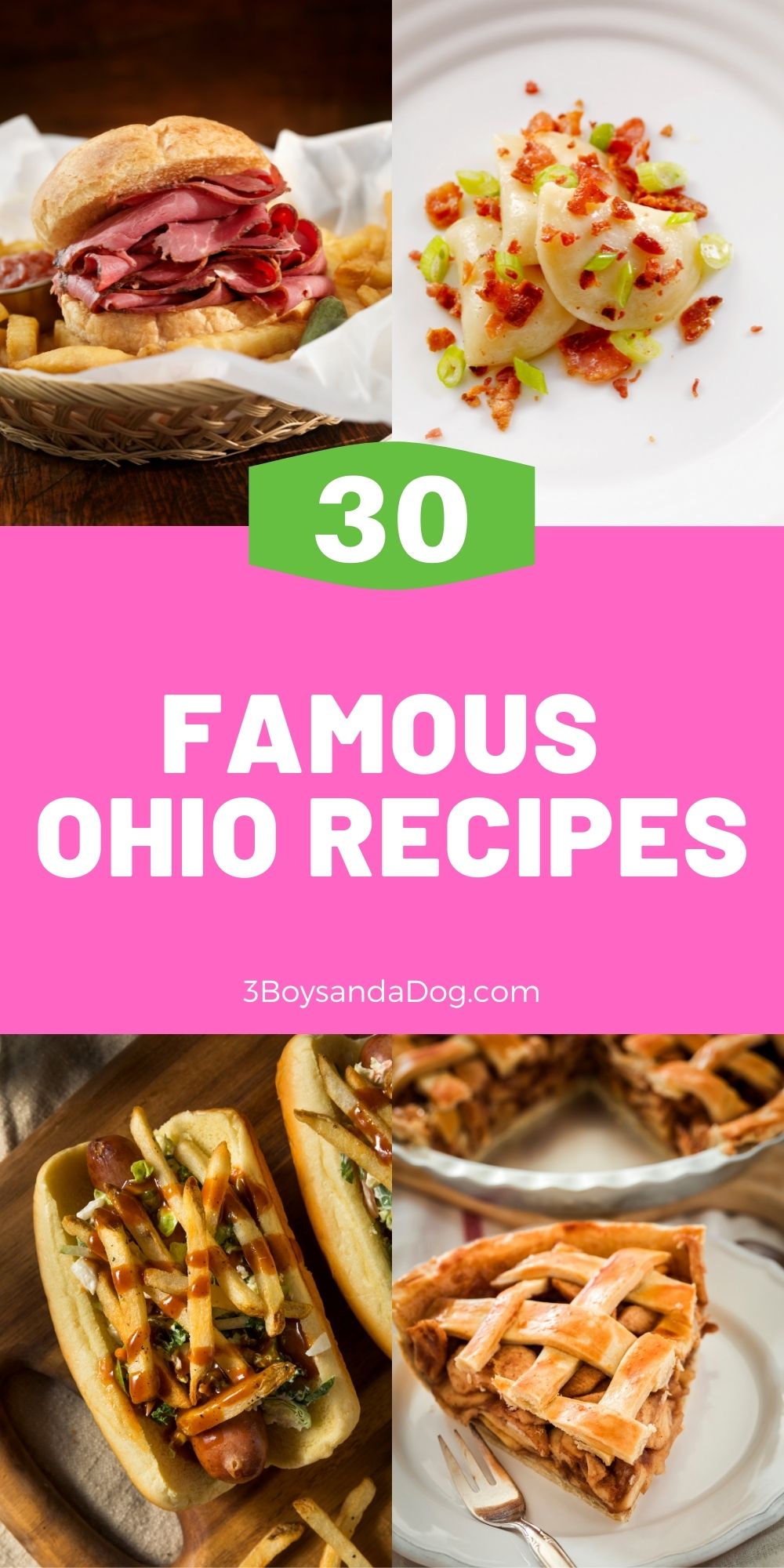 feature pin for famous Ohio recipes with four images