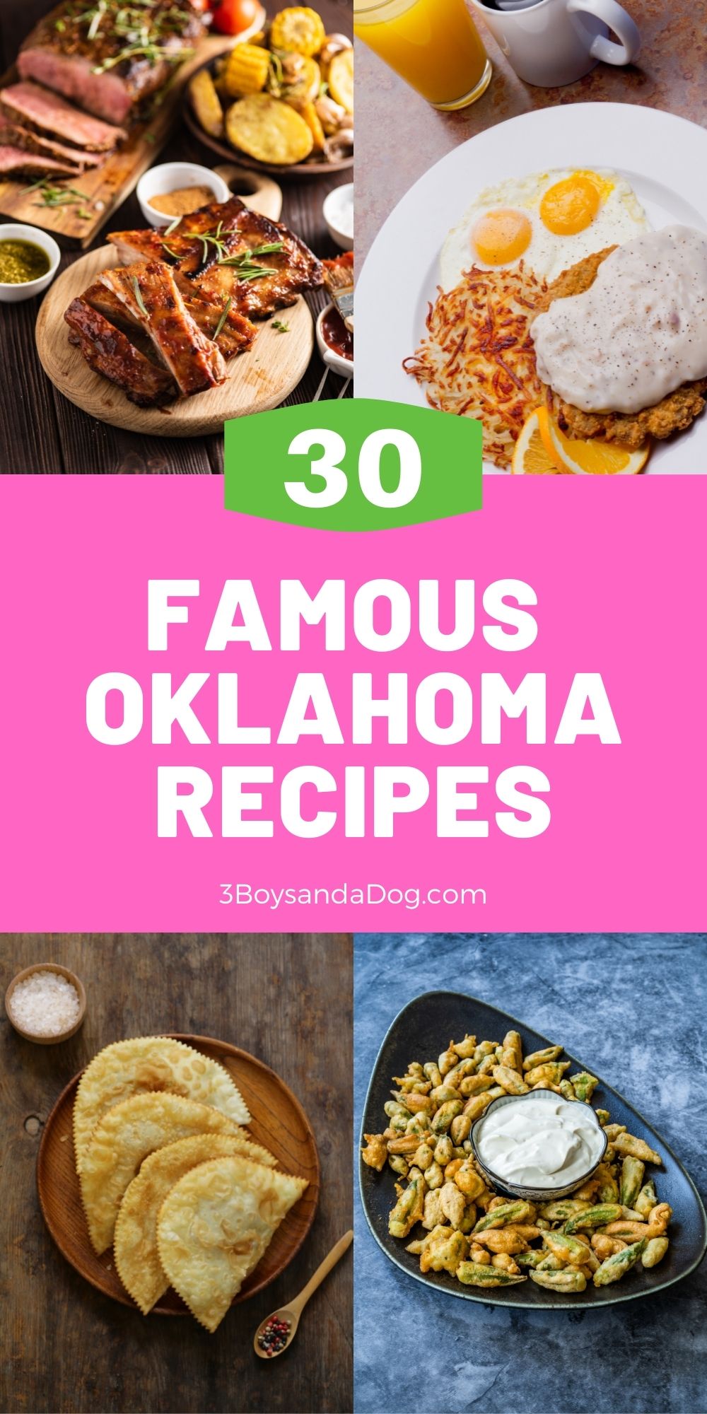 feature pin of famous Oklahoma recipes with four images