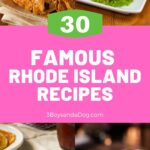feature pin with four images for famous Rhode Island foods