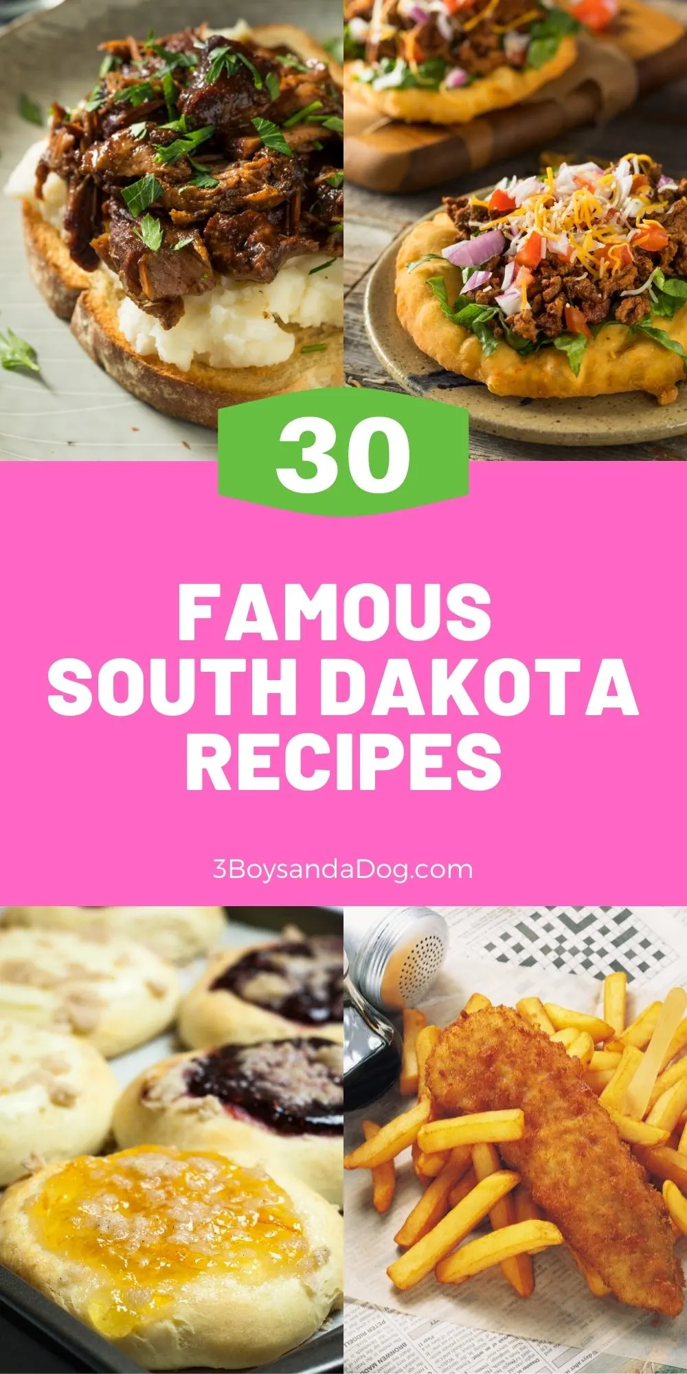 feature pin for famous South Dakota recipes with four images