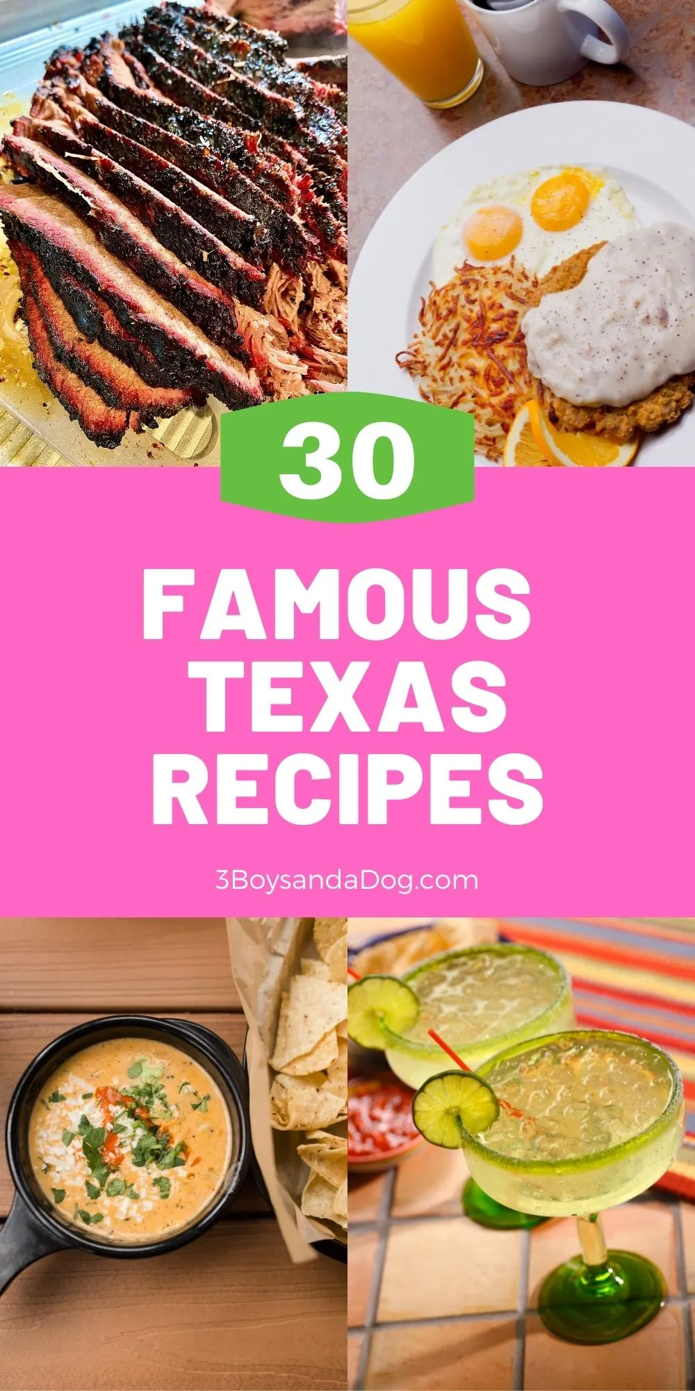 feature pin for famous Texas recipes with four images