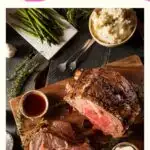 extra pin for famous Wyoming recipes with an image of prime rib
