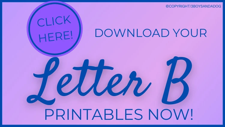download b for butterflies activity printable button