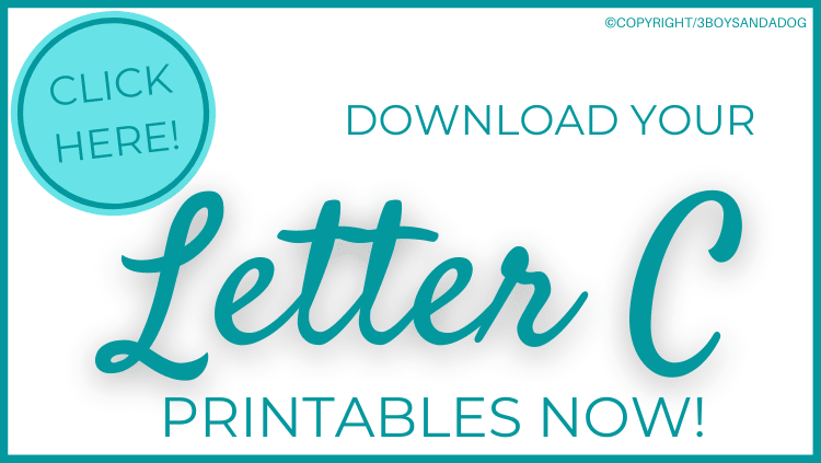 download letter c book printable button