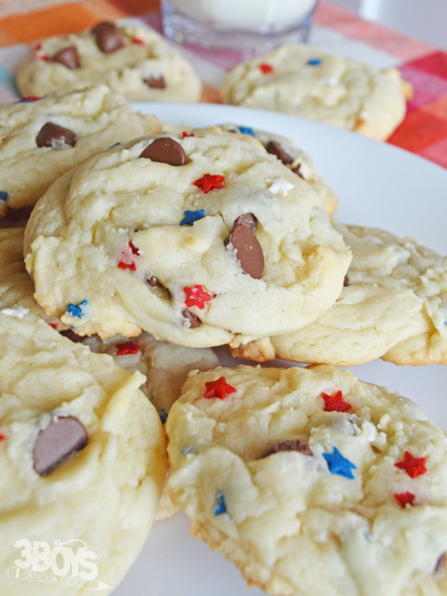 Patriotic Cake Mix Cookies Recipe