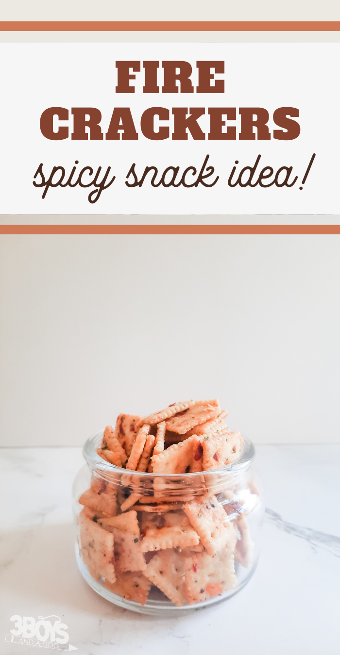 fire crackers spicy snack idea with jar of spicy crackers