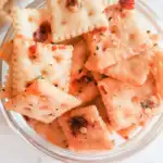 spicy crackers easy snacks with a bowlful of crackers