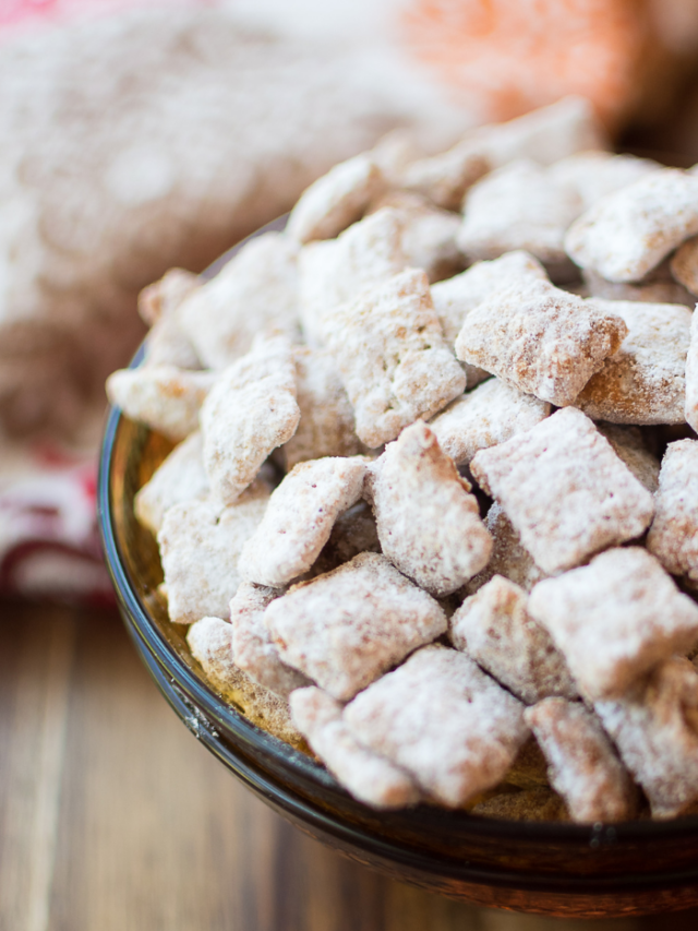 bowl of puppy chow on a table