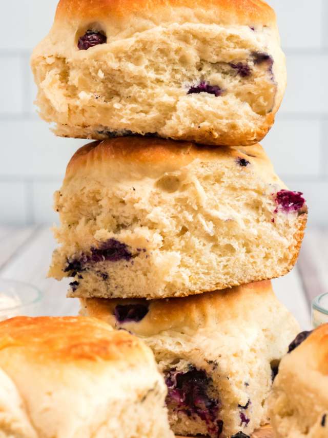 stack of blueberry rolls