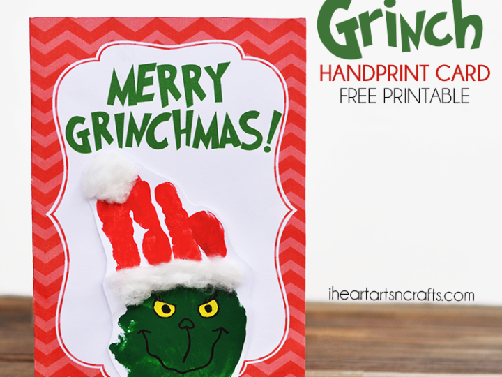Image for The Grinch Handprint Christmas Card With Printable