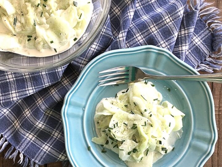 Image for German Cucumber Salad with Sour Cream Dressing just like Oma's.