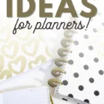 pin image that reads gift ideas for planners with pictures of planners