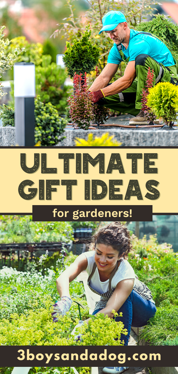 pin image that reads ultimate gift ideas for gardeners