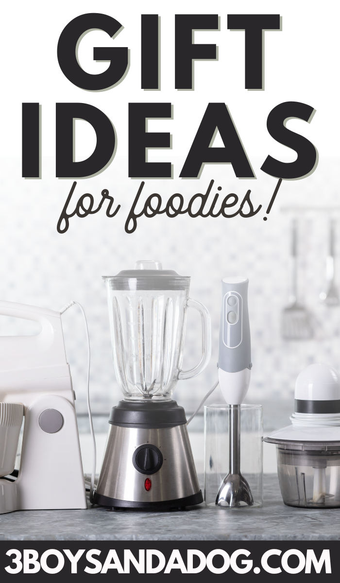 pin image that reads gift ideas for foodies! 