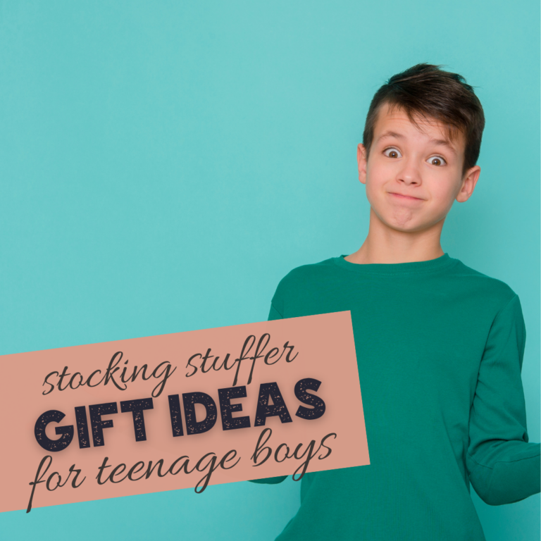 feature image that says stocking stuffer gift ideas for teenage boys