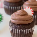 pin image that reads mocha cupcakes easy dessert