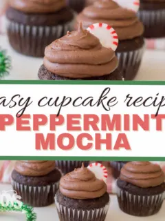 feature image that reads easy cupcake recipe peppermint mocha