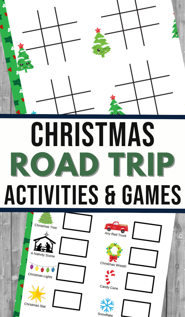 pin image that reads Christmas road trip activities and games 