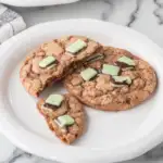 pin image that reads mint cookies easy dessert