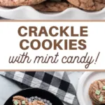 pin image that reads crackle cookies with mint candy!