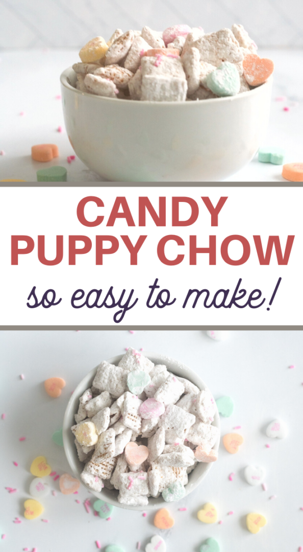 Valentine Heart Candy Puppy Chow Recipe - 3 Boys and a Dog